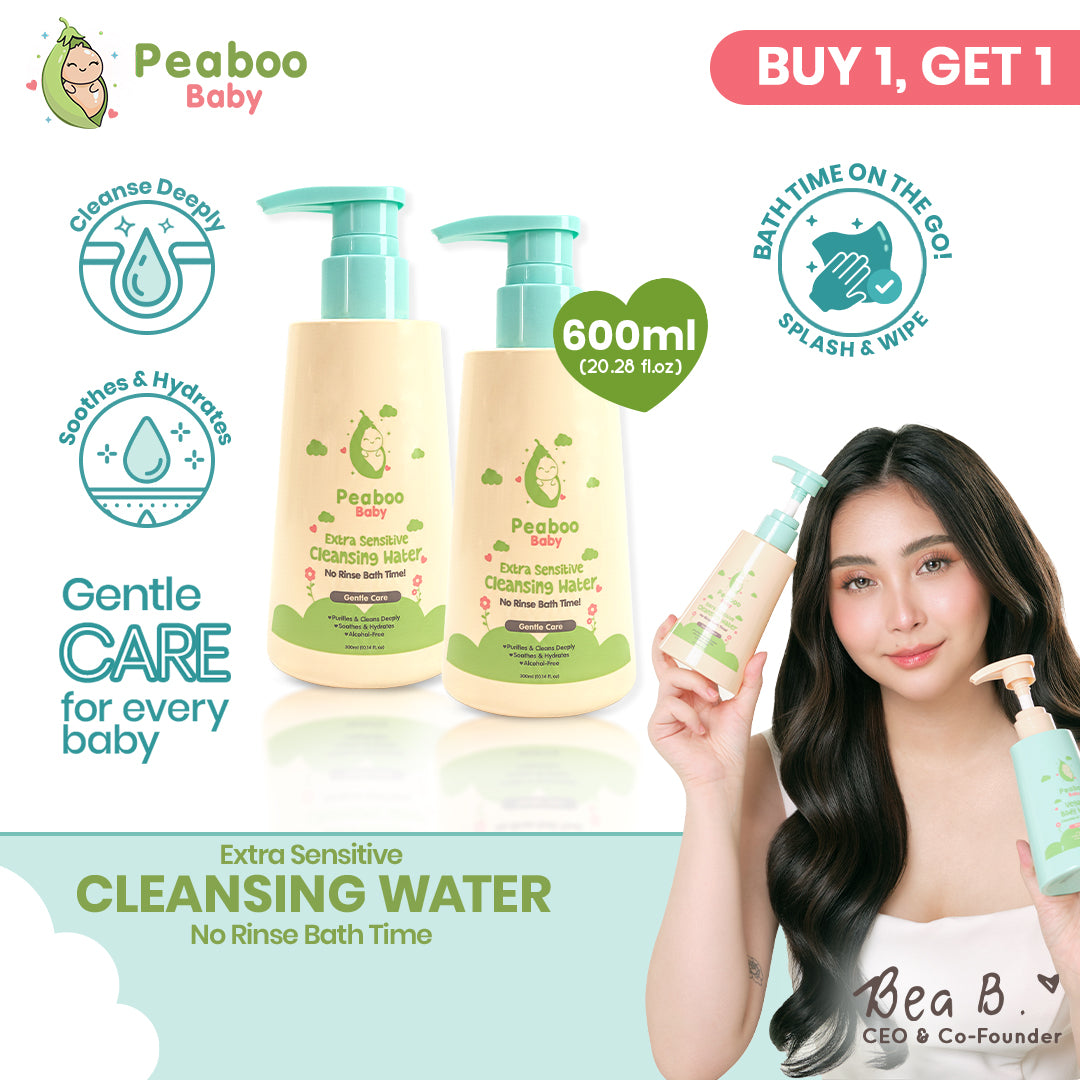 Buy 1 Get 1 Peaboo Baby Extra Sensitive Cleansing Water Gentle No-Rinse Bath & Travel Essential