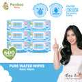 Peaboo Baby Premium Pure Water Wipes Unscented 99.9% Purified Water (600 & 1000 Sheets)