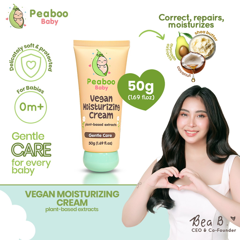 Peaboo Baby Vegan Moisturizing Cream Intense Repair for Dry & Sensitive Skin with Shea Butter (50g)