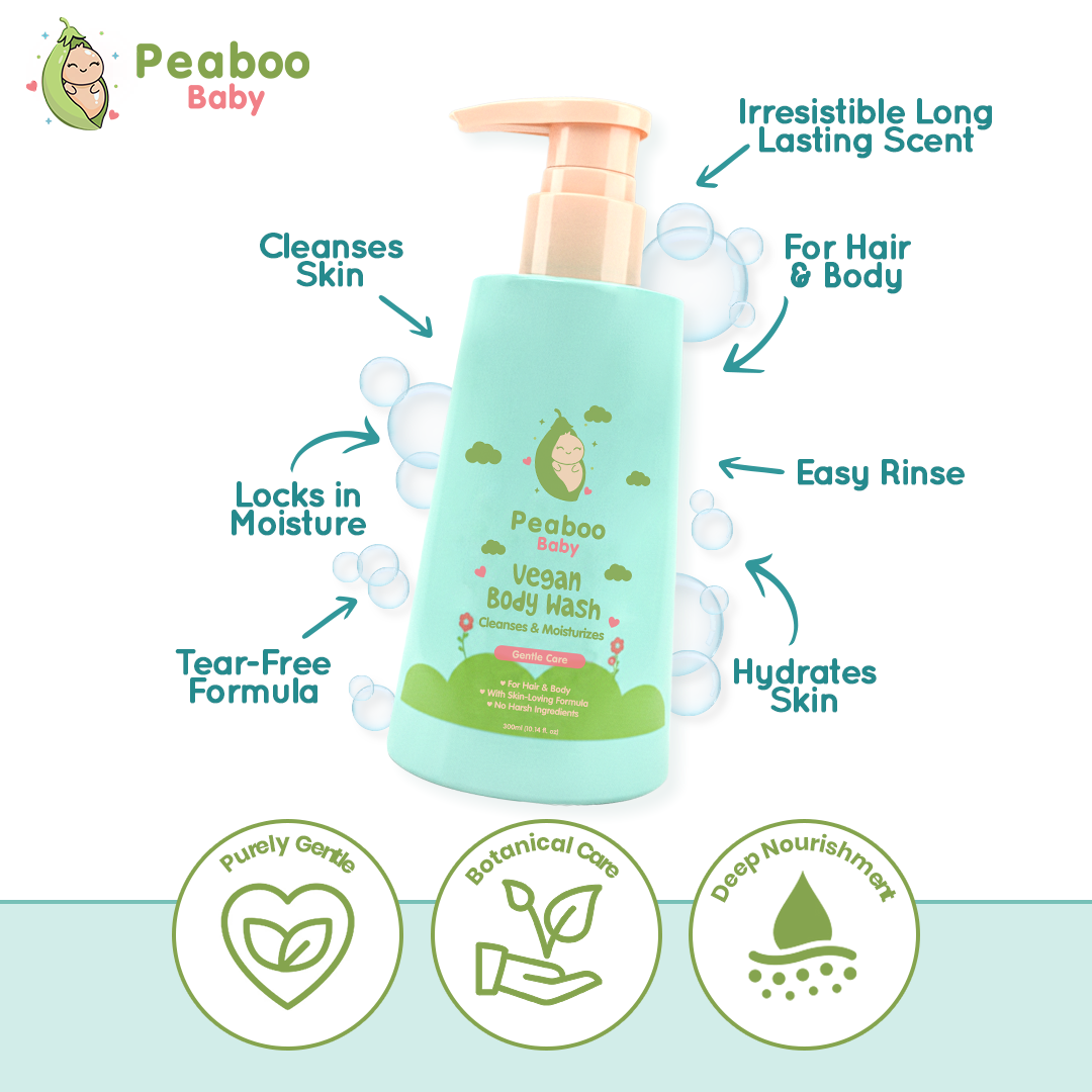Peaboo Baby Vegan Gentle Clean Duo (Extra Sensitive Cleansing Water + 2-in-1 Body Wash)