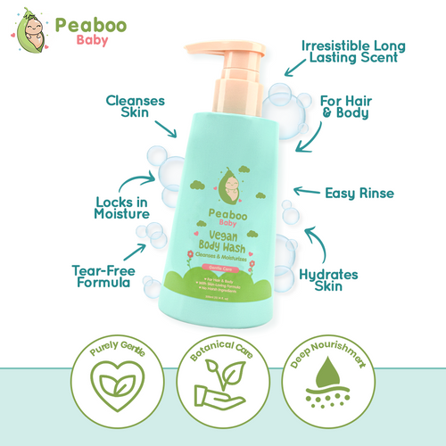 Buy 1 Get 1 Peaboo Baby Vegan 2in1 Body Wash Tear Free Gentle Head to Toe for Newborns to Toddlers