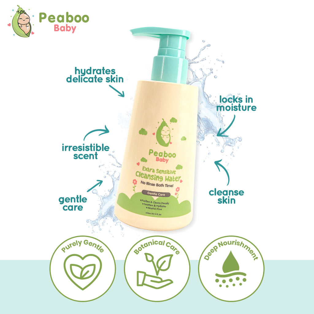 Peaboo Baby Vegan Gentle Clean Duo (Extra Sensitive Cleansing Water + 2-in-1 Body Wash)