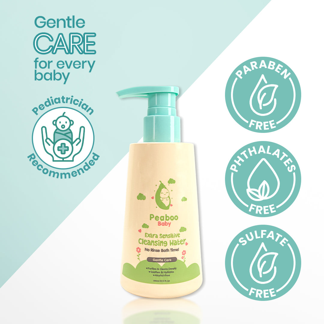 Peaboo Baby Extra Sensitive Cleansing Water Gentle No-Rinse Baby Bath & Travel Essential (300ml)