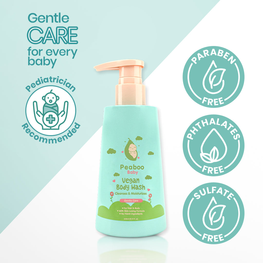 Peaboo Baby Vegan 2in1 Body Wash Tear Free Gentle Head to Toe for Newborns to Toddlers (300ml)