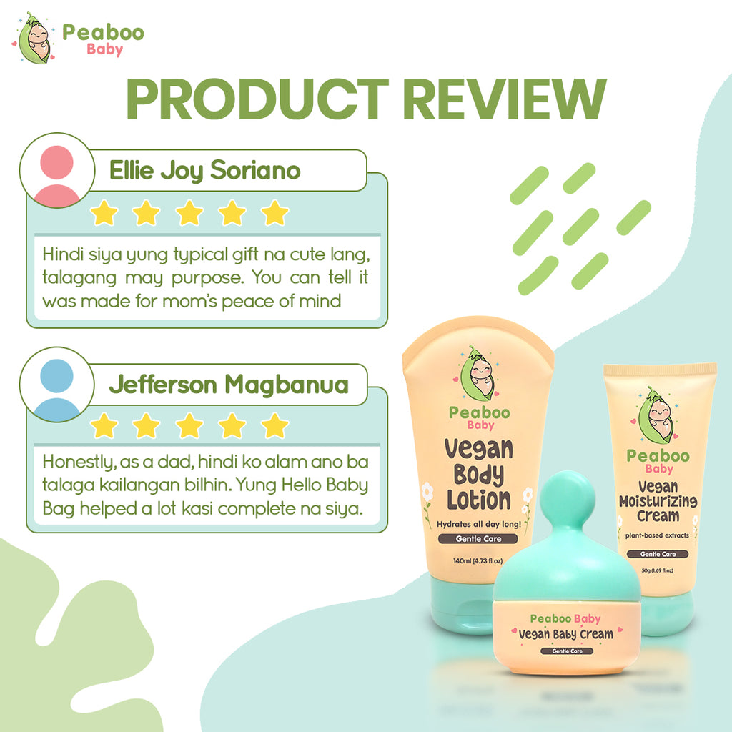 Peaboo Baby Triple Moisturizing Comfort Vegan Skincare Set (Face + Body Lotion & Cream)