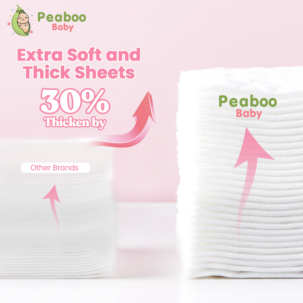 Peaboo Baby Strawberry & Cream Scent Baby Wipes Hypoallergenic for Sensitive Skin 100 Sheets