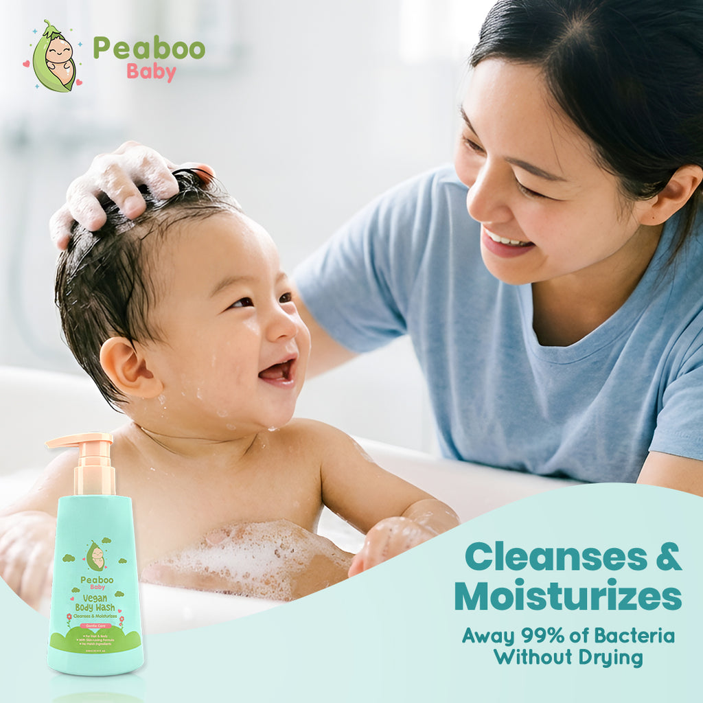 Peaboo Baby Vegan 2in1 Body Wash Tear Free Gentle Head to Toe for Newborns to Toddlers (300ml)