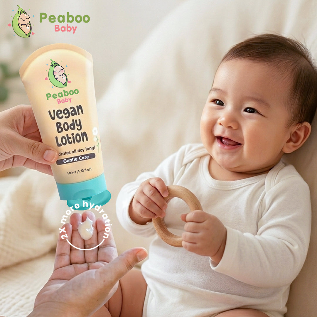 Peaboo Baby Vegan Body Lotion All-Day Hydration Fast Absorbing & Gentle Scent with Squalane (140ml)