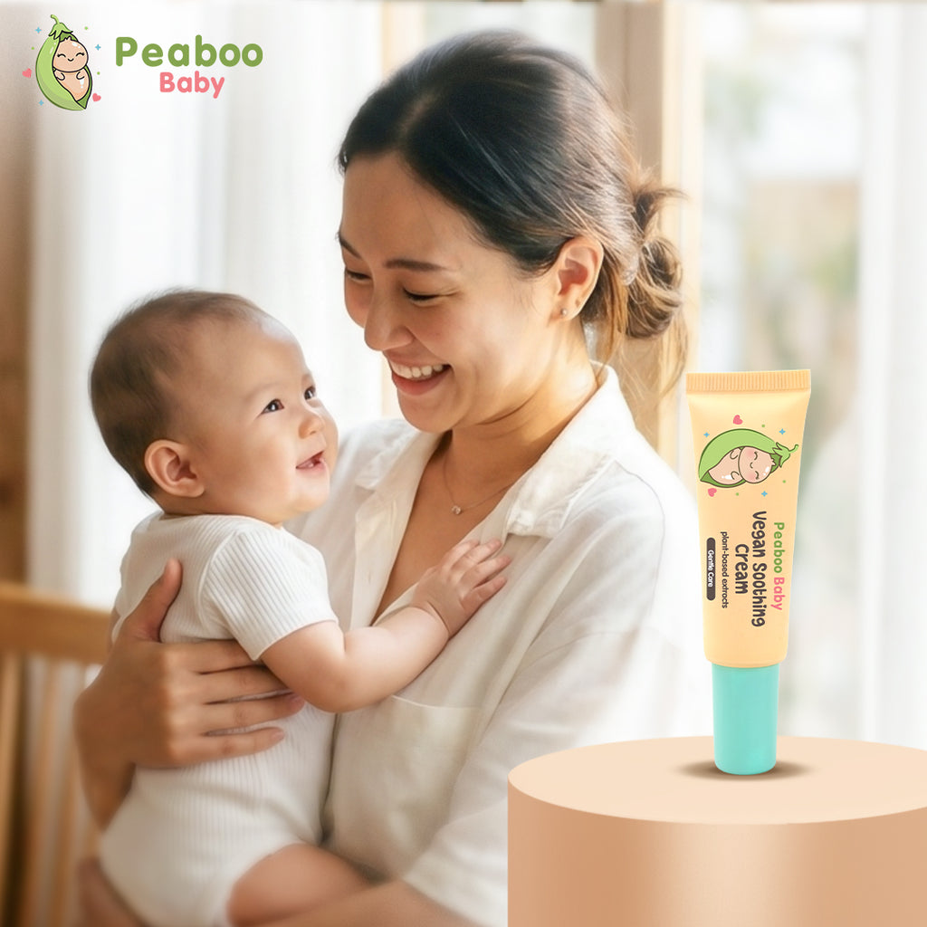 Peaboo Baby Vegan Soothing Cream Fast Relief for Diaper Rash & Irritation with Avocado & Aloe Vera