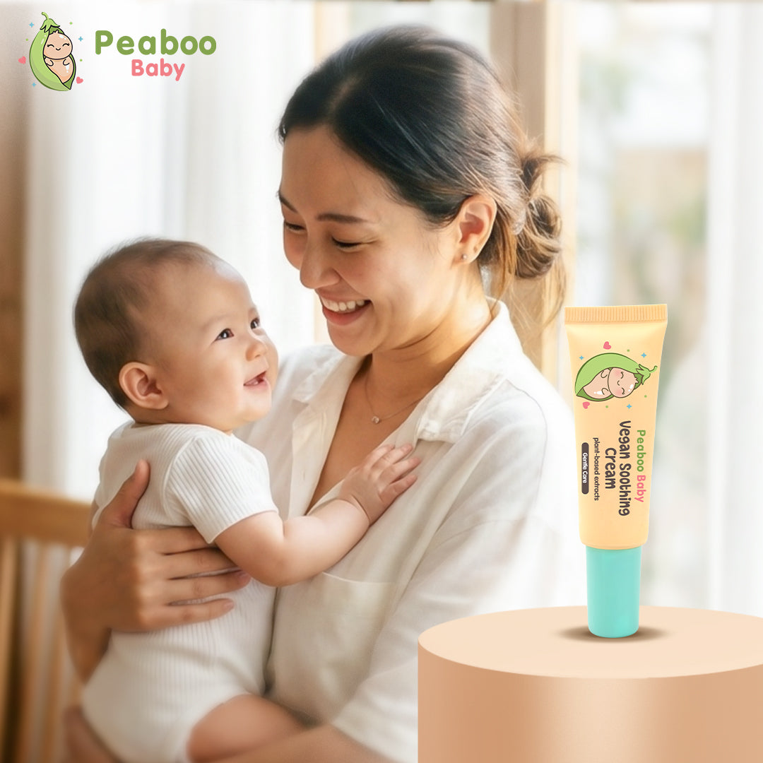 Peaboo Baby Vegan Soothing Cream Fast Relief for Diaper Rash & Irritation with Avocado & Aloe Vera