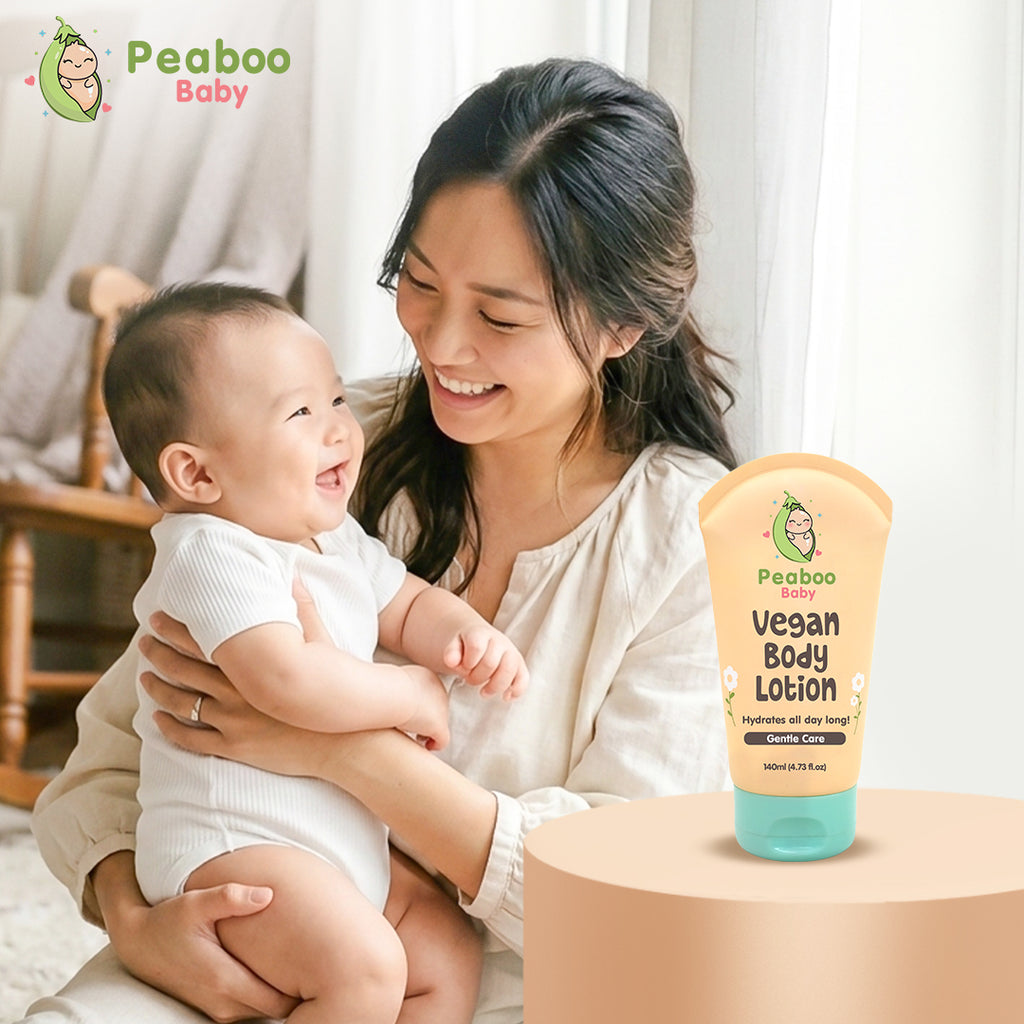 Peaboo Baby Vegan Body Lotion All-Day Hydration Fast Absorbing & Gentle Scent with Squalane (140ml)