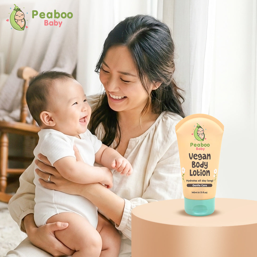 Peaboo Baby Vegan Body Lotion All-Day Hydration Fast Absorbing & Gentle Scent with Squalane (140ml)