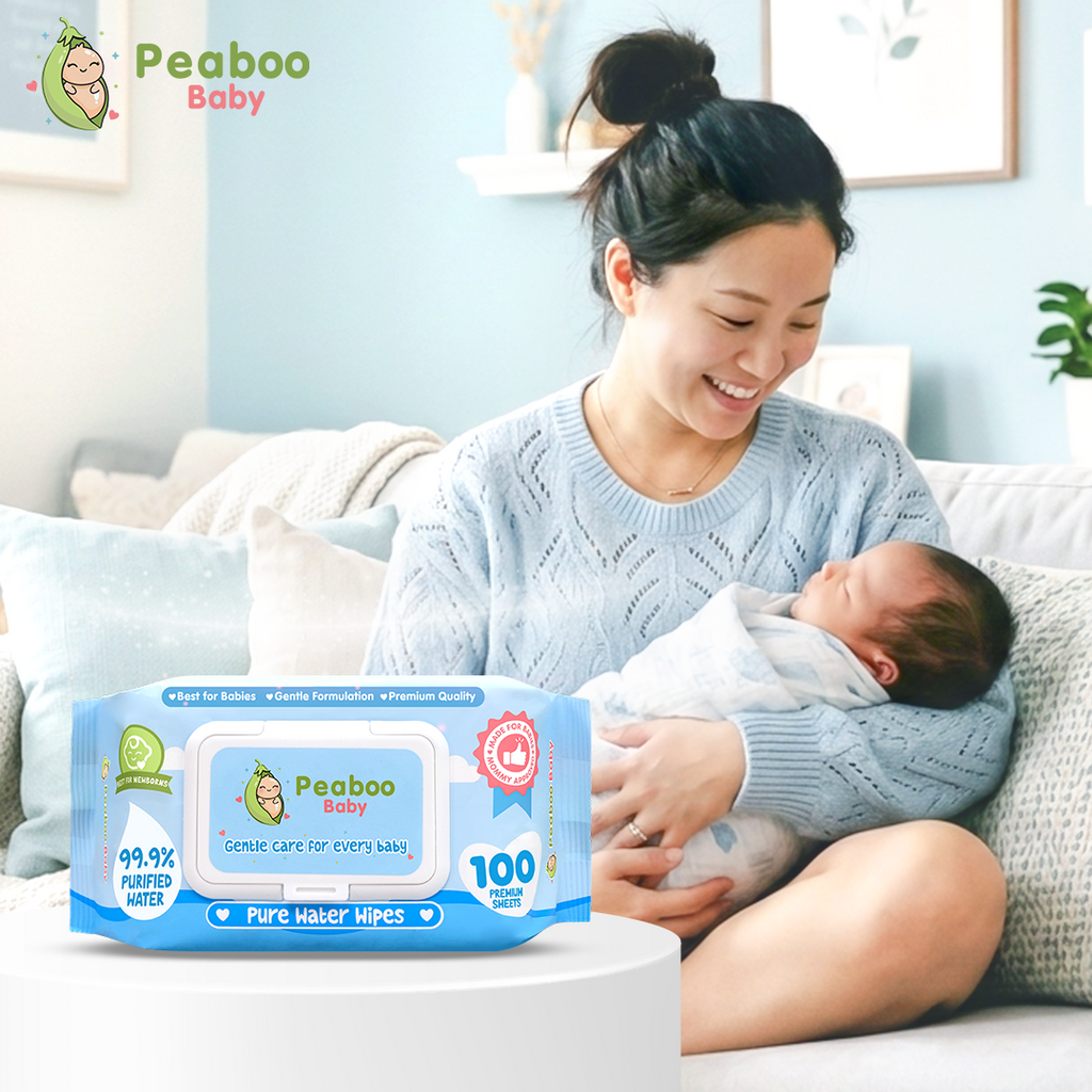 Peaboo Baby Premium Pure Water Wipes Unscented 99.9% Purified Water (600 & 1000 Sheets)