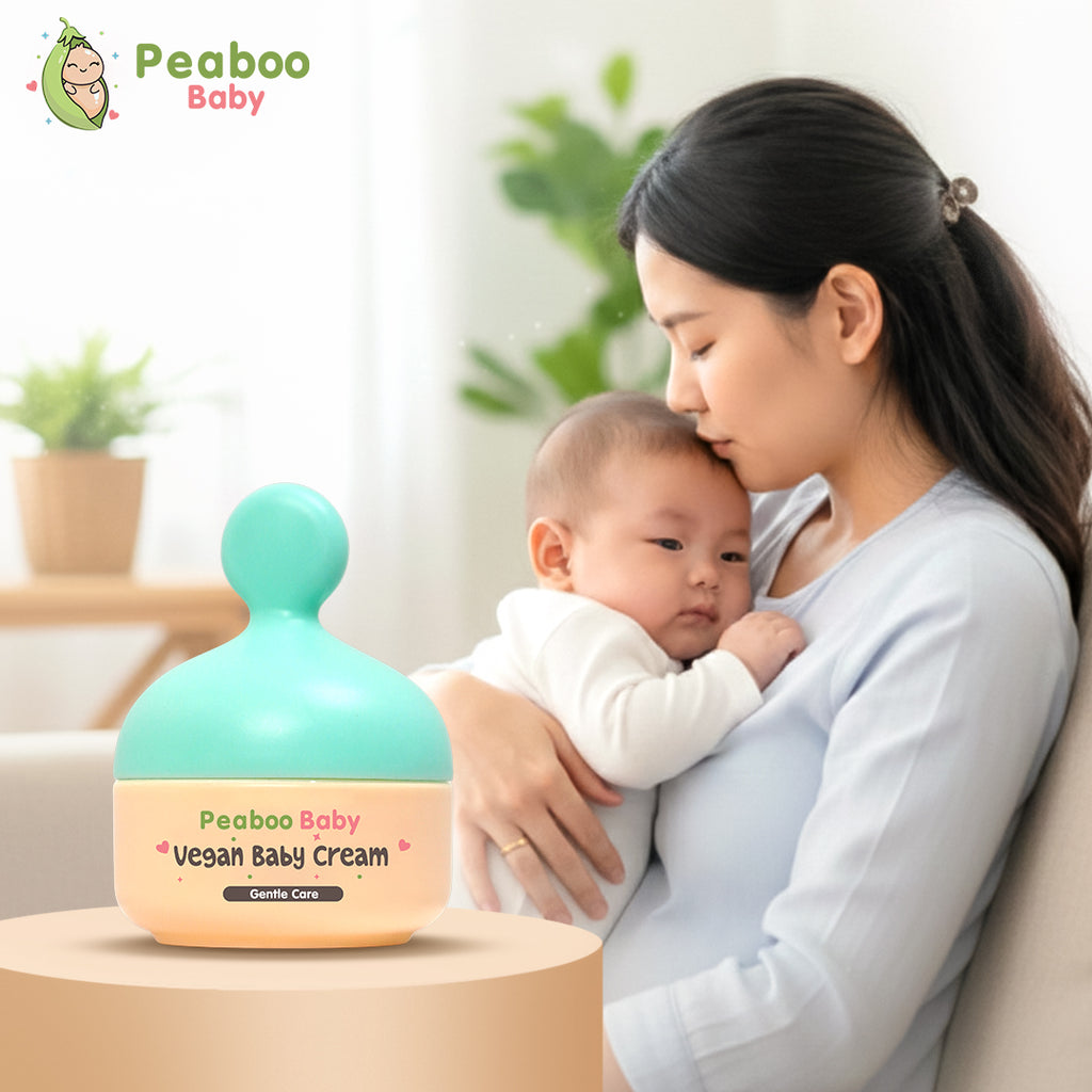 Peaboo Baby Vegan Face & Body Cream Hypoallergenic Double Moisture Lock with Pro-Vitamin B5 (50g)