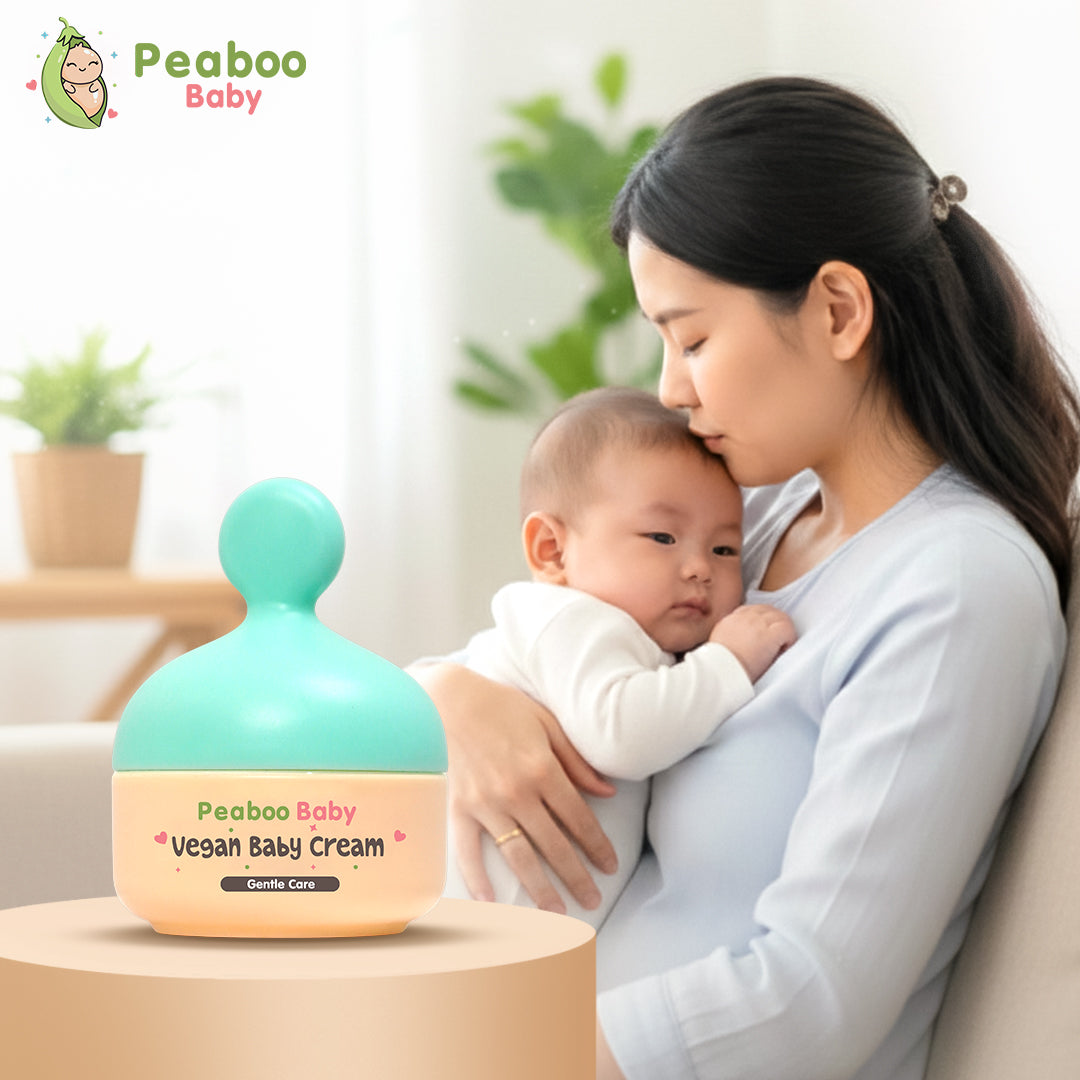 Peaboo Baby Vegan Face & Body Cream Hypoallergenic Double Moisture Lock with Pro-Vitamin B5 (50g)