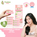 Peaboo Baby Mini Travel Packs Baby Wipes Strawberry & Cream Scent Hypoallergenic For Sensitive skin
