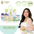 Peaboo Baby Hello Baby Bag Gift Set Newborn Essentials Starter Bag (14 Premium Items)