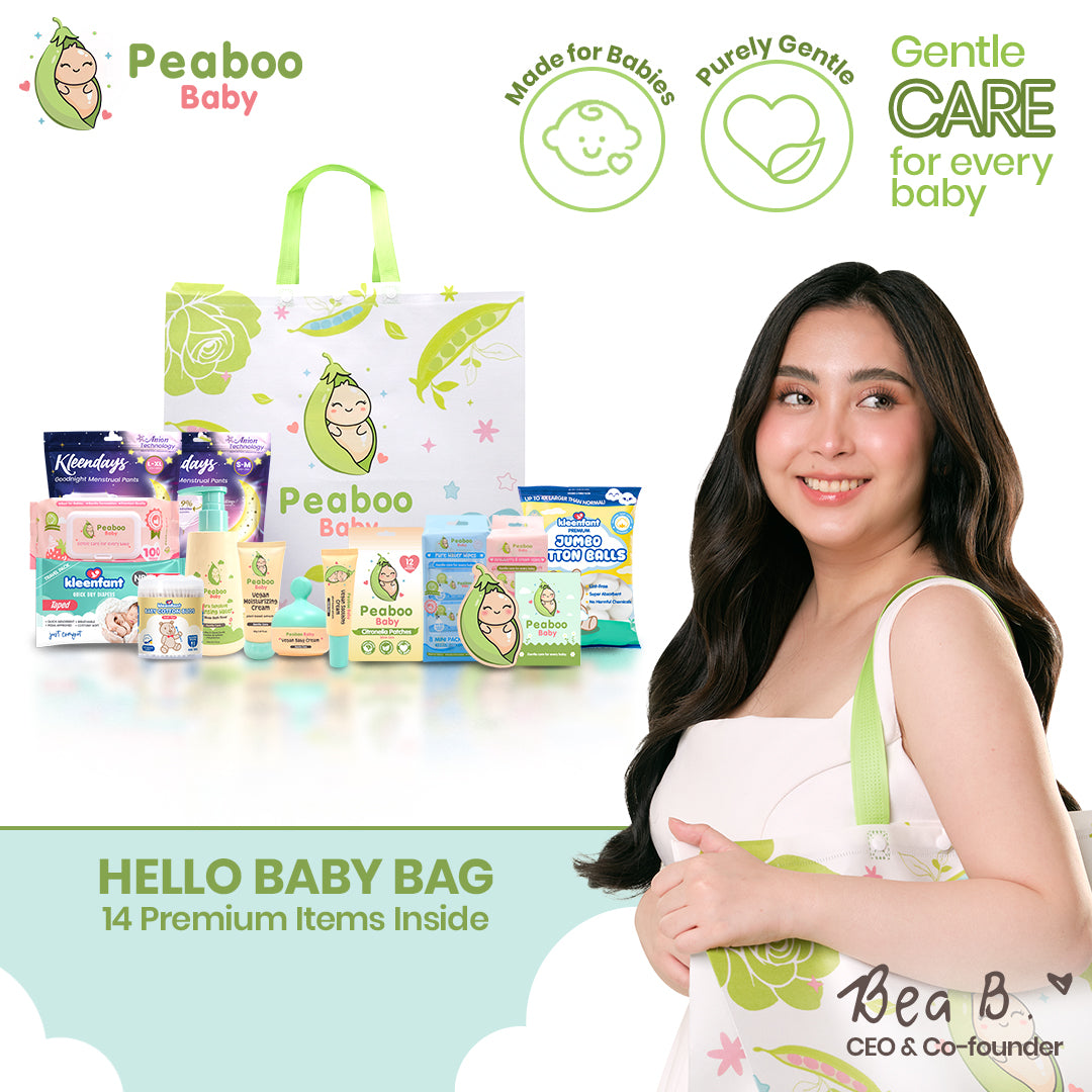 Peaboo Baby Hello Baby Bag Gift Set Newborn Essentials Starter Bag (14 Premium Items)