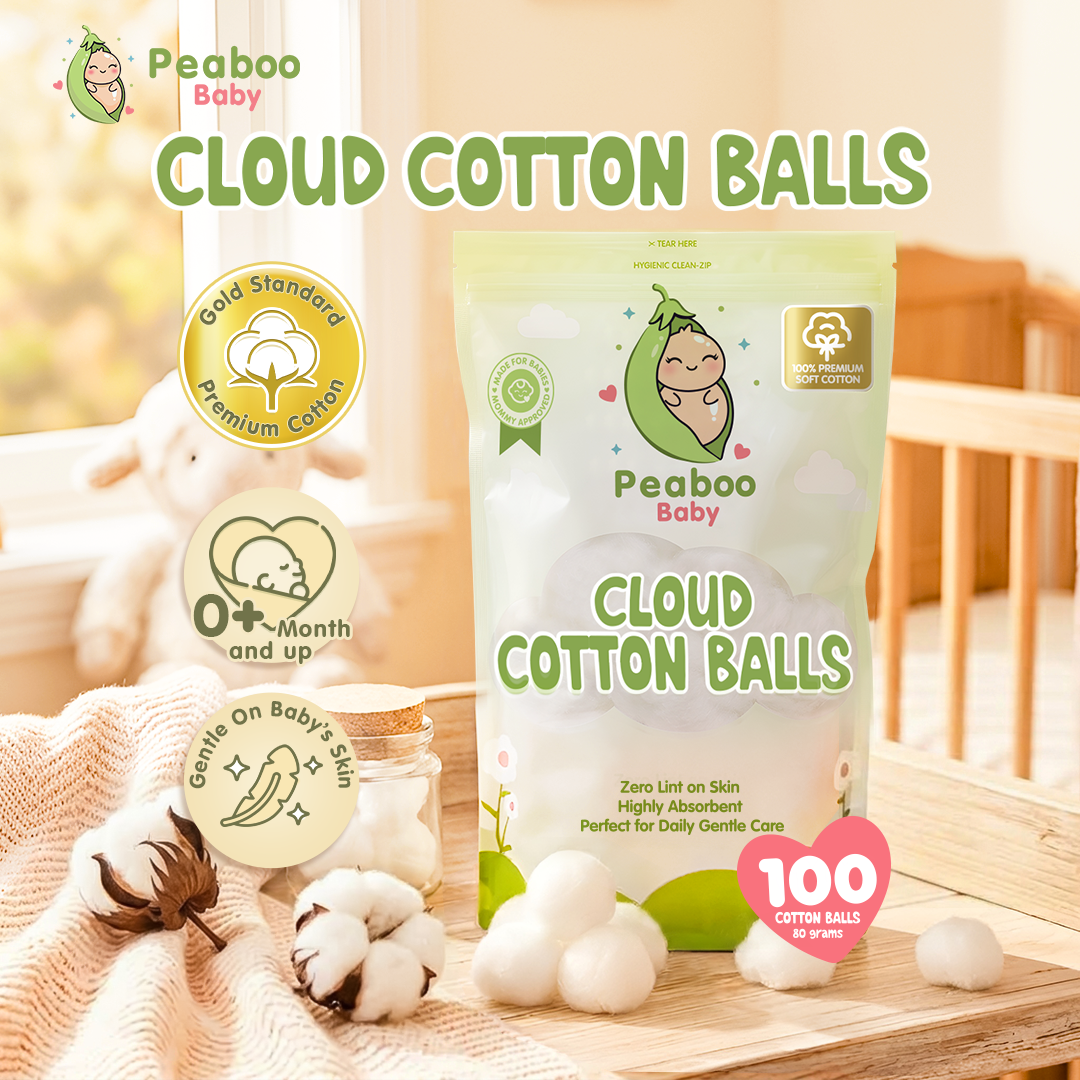 Peaboo Baby Cloud Cotton Balls 100 Premium Soft Fast Absorbent Natural Multi-purpose Lint-Free Gentle on Sensitive Skin Make-up remover