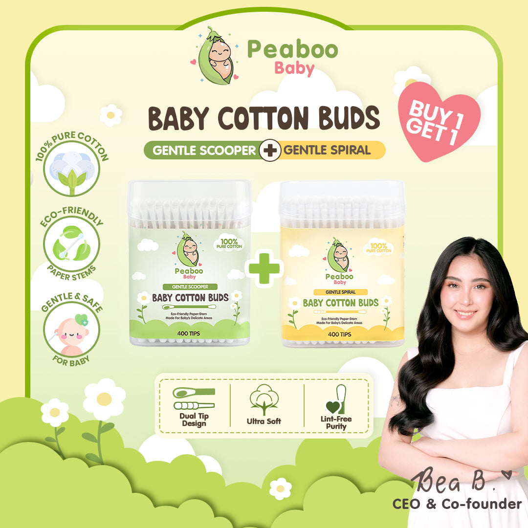 Buy 1 Take 1 Peaboo Baby Cotton Buds Scooper + Spiral (800 Tips) for Newborn Baby Tiktok Exclusive Ear Cleaning Gentle Spiral Scooper Cotton Swabs Soft Lint-Free Cotton Tips Paper Stem Baby Ear Cleaner Infant Hygiene