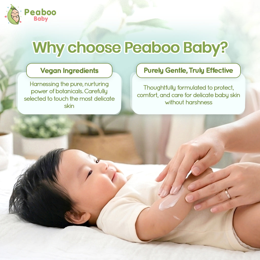 Peaboo Baby Vegan Baby Care Premium Set (Moisturizing Cream, Face + Body Cream, Body Wash, Hair Oil)