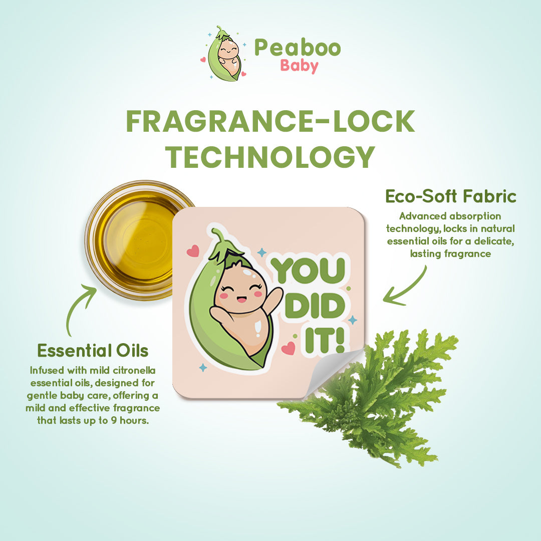 Buy 2 Get 1 Peaboo Baby Citronella Patches Natural Worry-Free Outdoor Stick-Ons (12 Cute Designs)