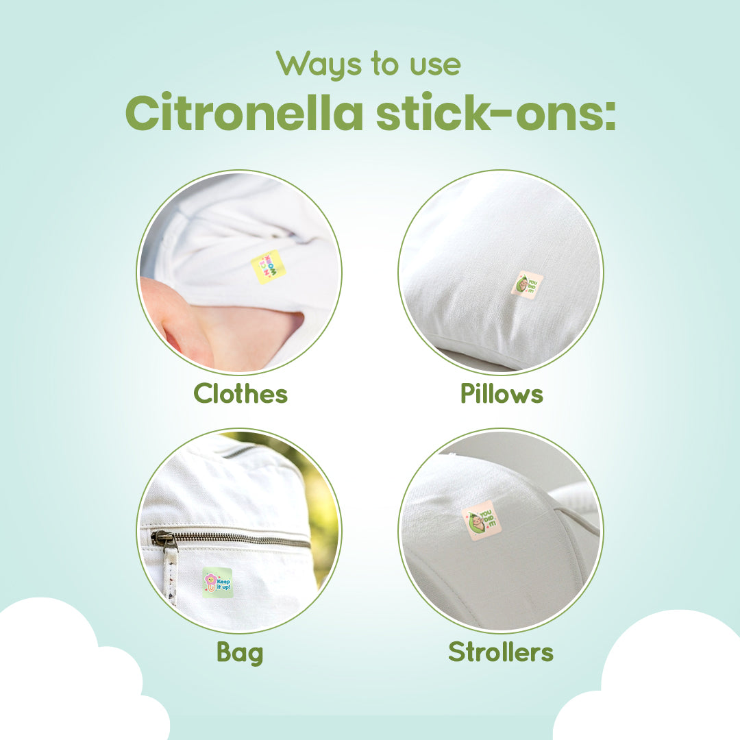 Buy 3 Get 2 Peaboo Baby Citronella Patches Natural Worry-Free Outdoor Stick-Ons (12 Cute Designs)