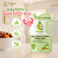 Peaboo Baby Bottle & Nipple Gentle Wash Refill 550ml Feeding Bottle Cleanser Fruity Scent Easy Rinse Premium Food-Grade Cleaner for Fruits & Vegetables with Advanced Gentle-Clean Technology