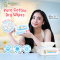 Peaboo Baby Pure Cotton Dry Wipes Plant Fiber Hypoallergenic Fragrance Free Ultra Soft & Thick Multi-purpose 80 & 240 Premium sheets